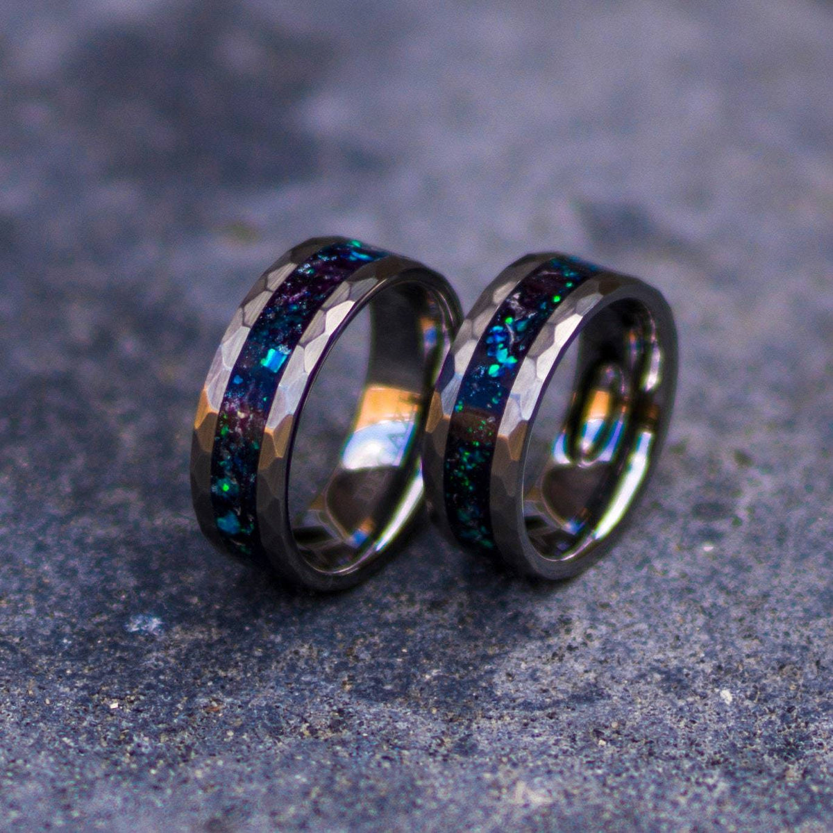 Men's Galaxy Opal Tungsten Ring Wedding Band