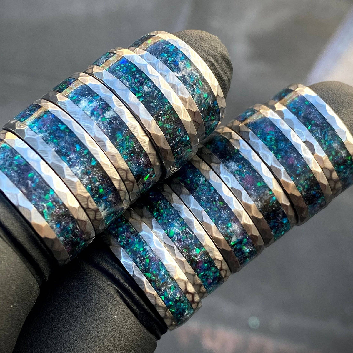 Men's Galaxy Opal Tungsten Ring Wedding Band