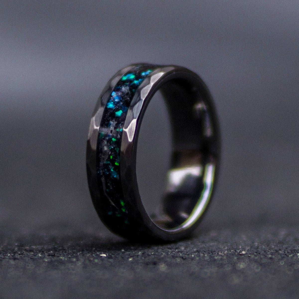 Men's Galaxy Opal Tungsten Ring Wedding Band