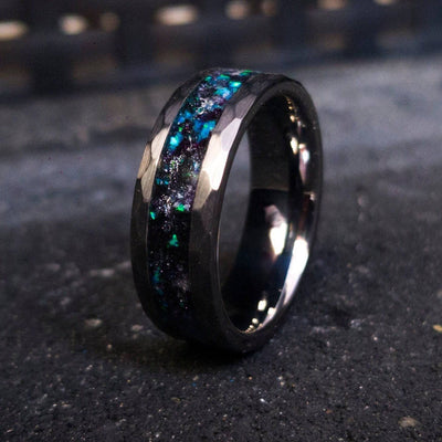 Men's Galaxy Opal Tungsten Ring Wedding Band