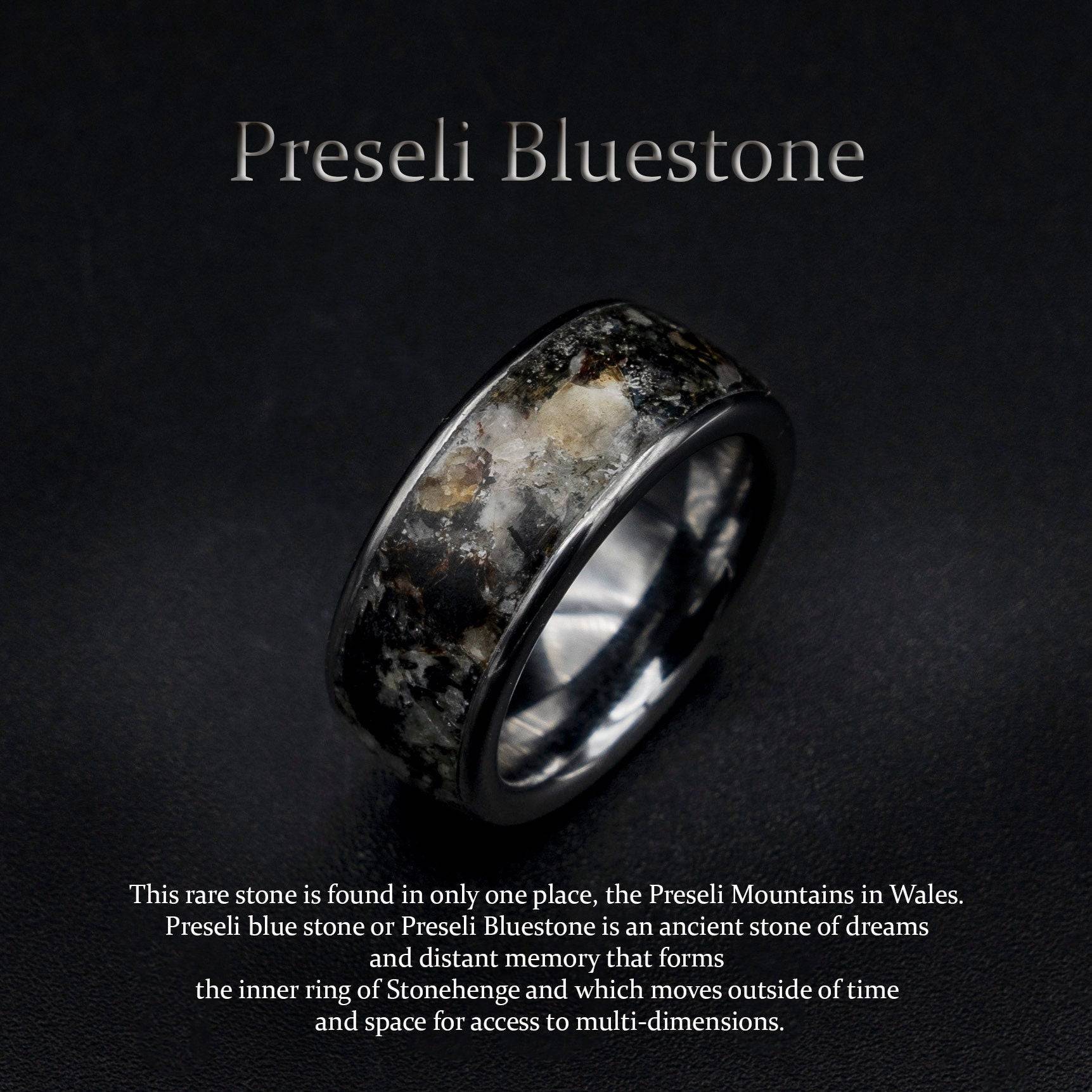 Preseli Bluestone Earth Stone Healing Crystal Ring | Decazi