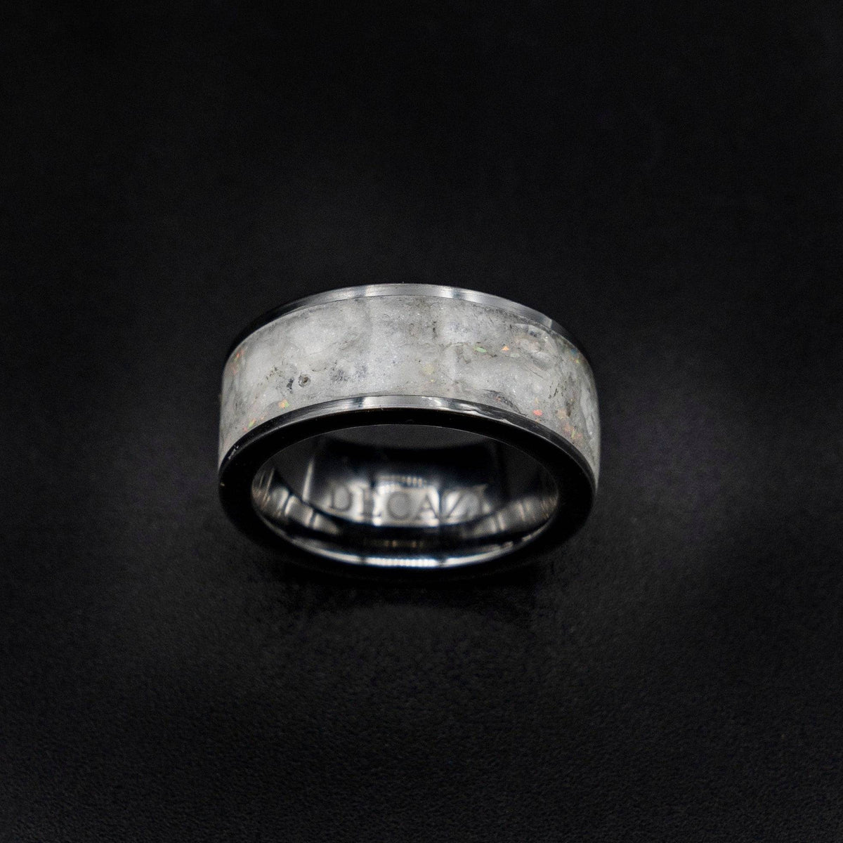 Tungsten ring with Herkimer diamond