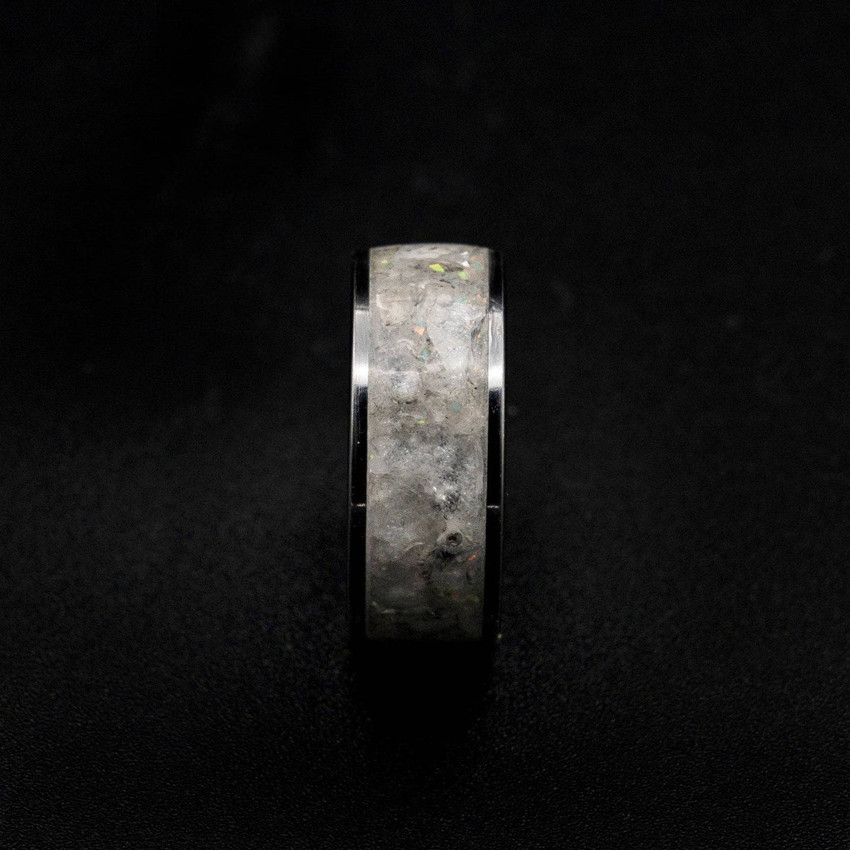 Tungsten ring with Herkimer diamond