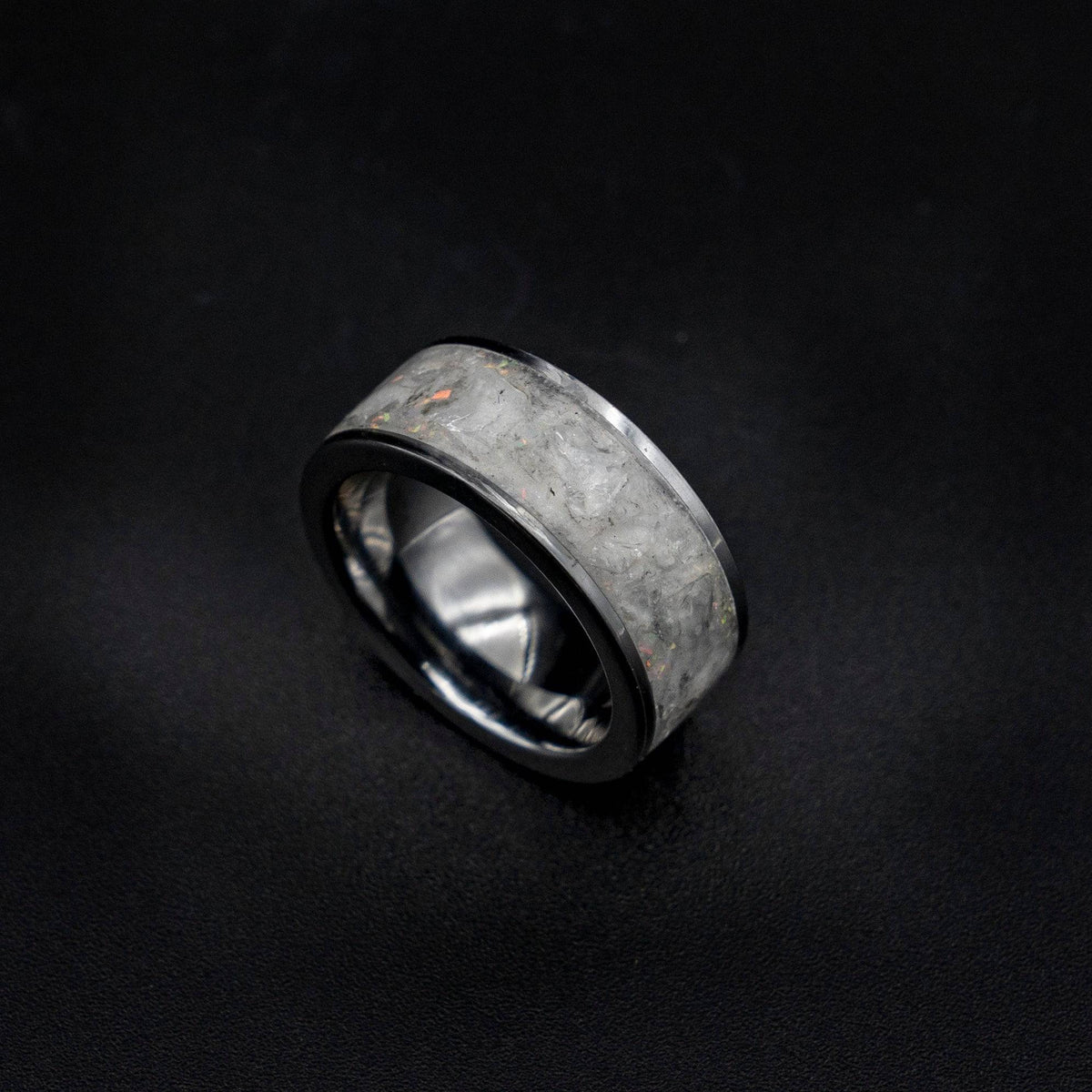 Tungsten ring with Herkimer diamond