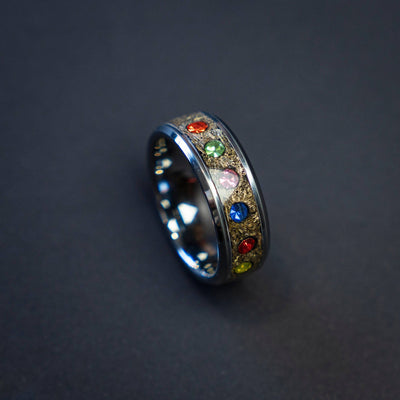 Tungsten Ring with The Six Infinity Stones - Decazi