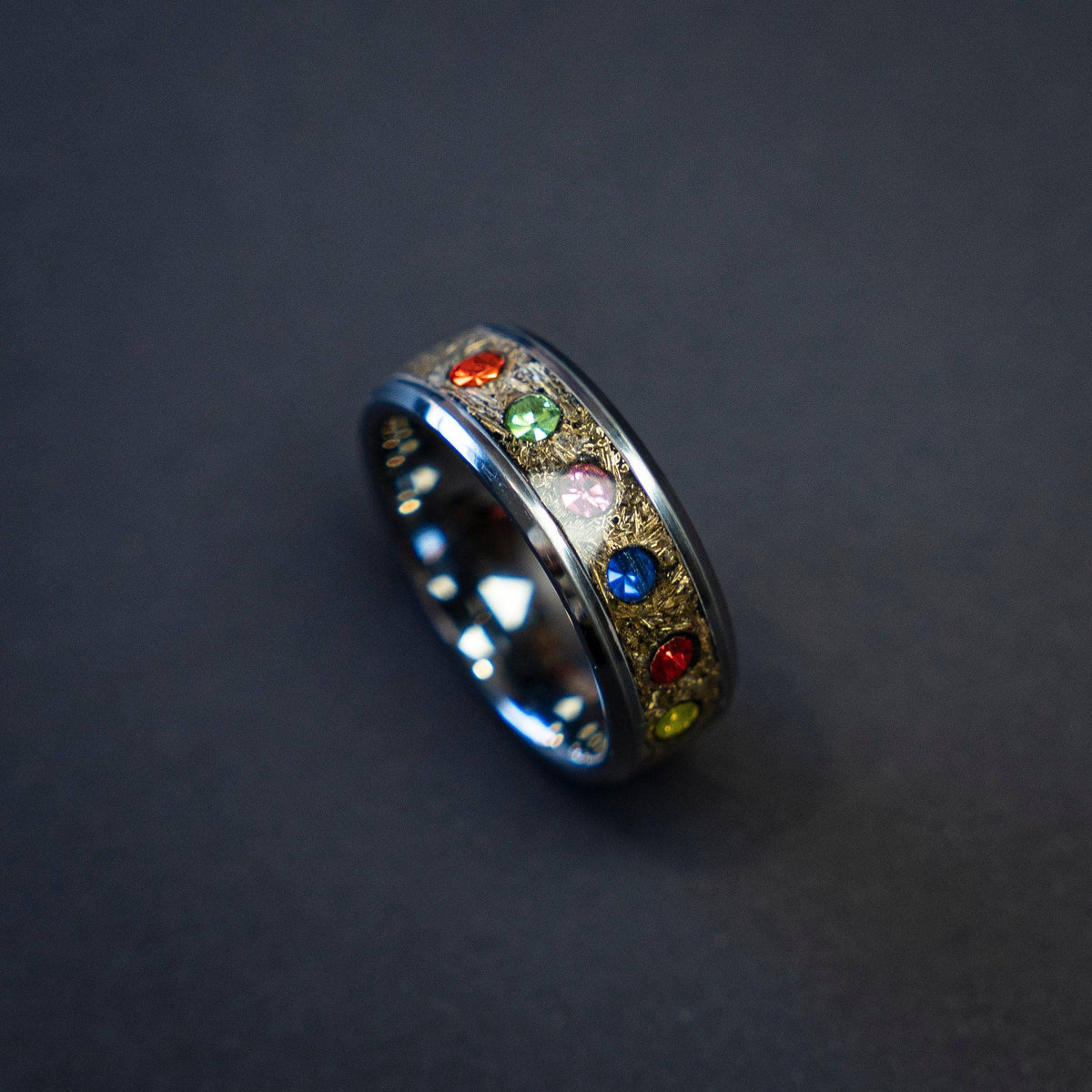Tungsten Ring with The Six Infinity Stones