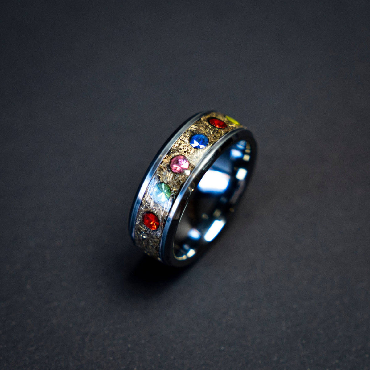 Tungsten Ring with The Six Infinity Stones